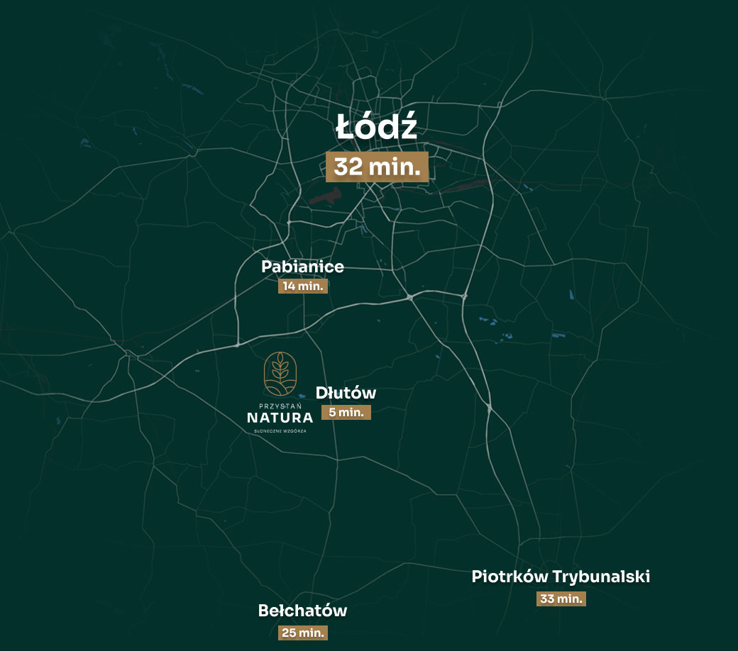 Mapa dojazdu do inwestycji Przystań Natura